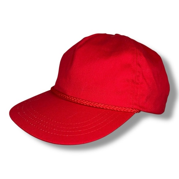 Vintage Red Hat Cap Adult Jan Bar Made In USA Adjustable Fit - Picture 1 of 10